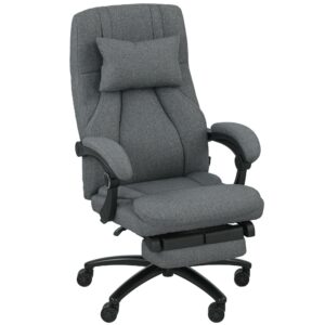 Vinsetto massagekontorstol, usb-interface, drejehjul, mørkegrå