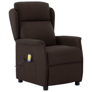 vidaXL Massagestol Mørk Brun 67.5 x 93.5 x 101.5 cm Stof og metalramme