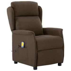 vidaXL Massagestol med pude Brun 67.5 x 93.5 x 101.5 cm Stof og skum