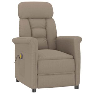 vidaXL Massagestol med pude Gråbrun 70.5 x 96.5 x 95 cm Stof