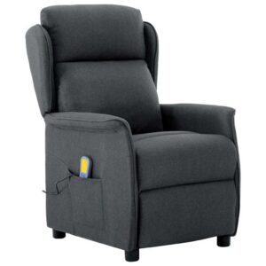 vidaXL Massagestol med pude Mørkegrå 67.5 x 93.5 x 101.5 cm Stof