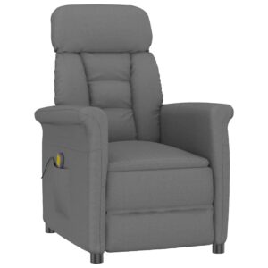 vidaXL Massagestol med pude Mørkegrå 70.5 x 96.5 x 95 cm Polyester