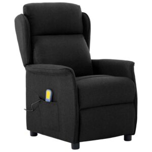 vidaXL Massagestol med pude Sort 67.5 x 93.5 x 101.5 cm Stof