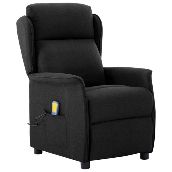 vidaXL Massagestol med pude Sort 67.5 x 93.5 x 101.5 cm Stof