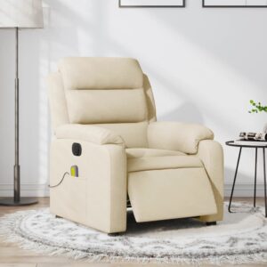 vidaXL eldrevet massagestol stof cremefarvet