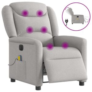vidaXL eldrevet massagestol stof skygrå