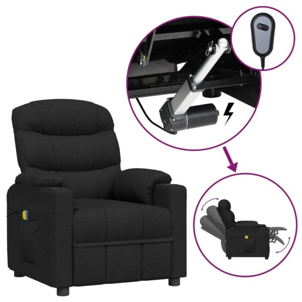 vidaXL eldrevet massagestol stof sort