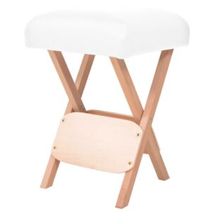 vidaXL foldbar massageskammel 12 cm tykt sæde hvid