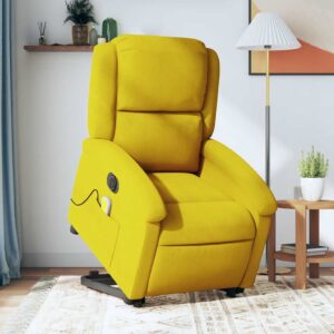vidaXL løftestol med massagefunktion velour gul