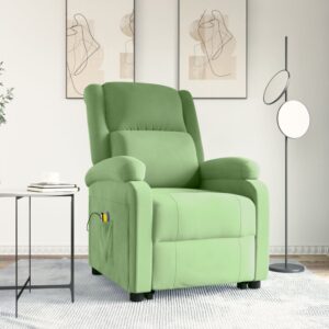 vidaXL løftestol med massagefunktion velour lysegrøn