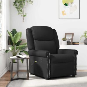 vidaXL massagestol kunstlæder blank sort