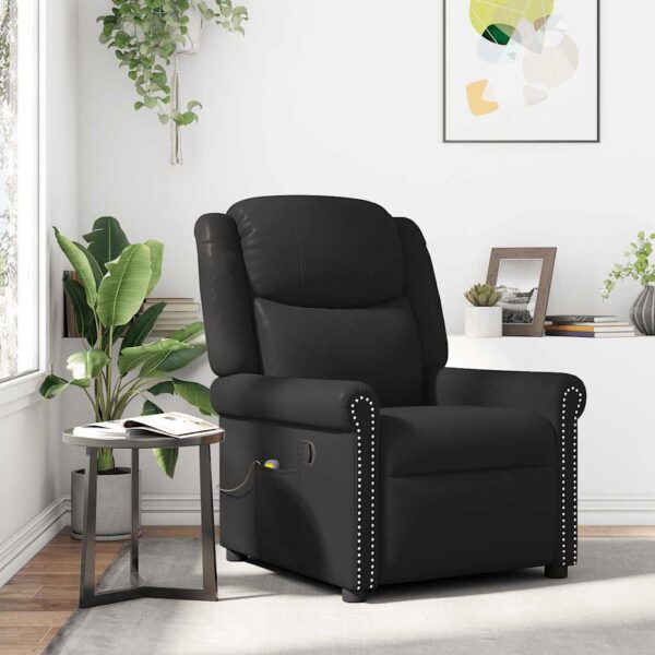 vidaXL massagestol kunstlæder blank sort