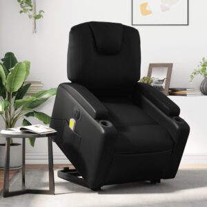 vidaXL massagestol med løftefunktion kunstlæder sort