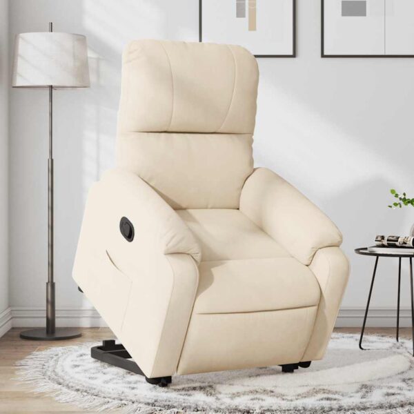 vidaXL massagestol med løftefunktion mikrofiberstof beige