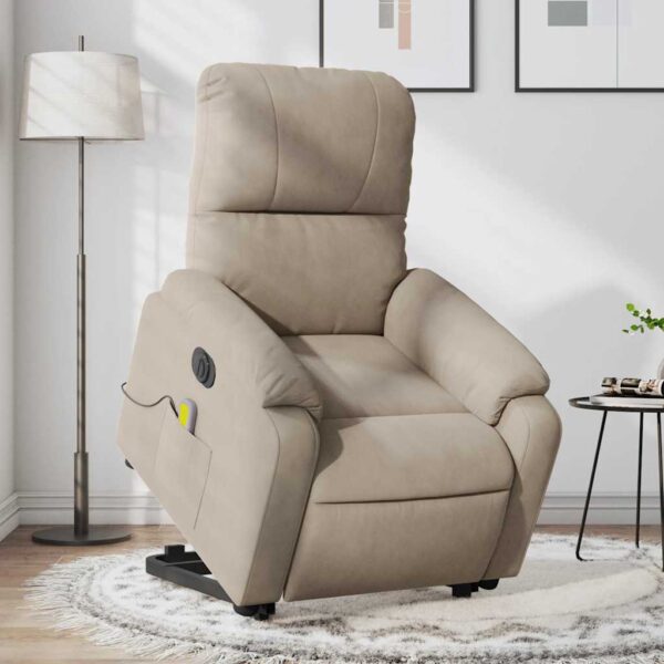 vidaXL massagestol med løftefunktion mikrofiberstof gråbrun