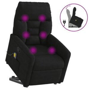 vidaXL massagestol med løftefunktion mikrofiberstof sort