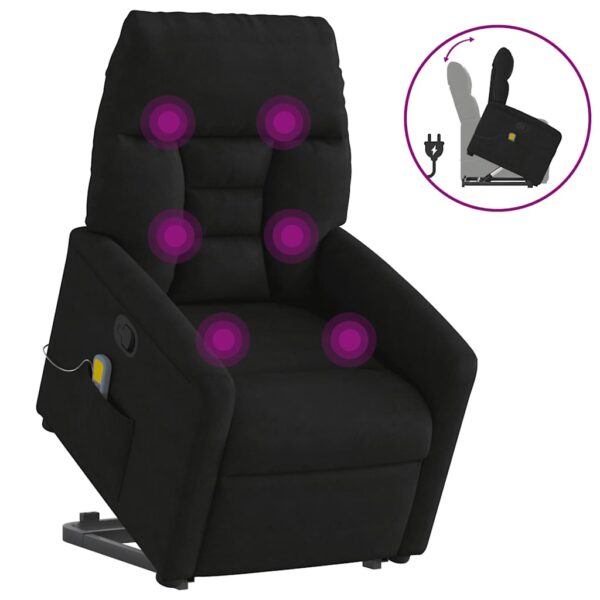 vidaXL massagestol med løftefunktion mikrofiberstof sort