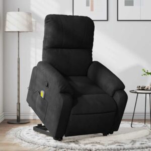 vidaXL massagestol med løftefunktion mikrofiberstof sort