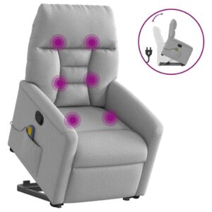 vidaXL massagestol med løftefunktion stof skygrå