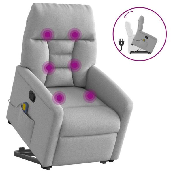 vidaXL massagestol med løftefunktion stof skygrå