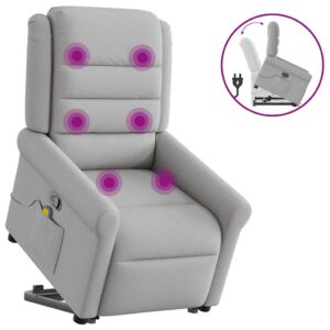 vidaXL massagestol med løftefunktion stof skygrå