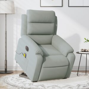 vidaXL massagestol med løftefunktion velour lysegrå
