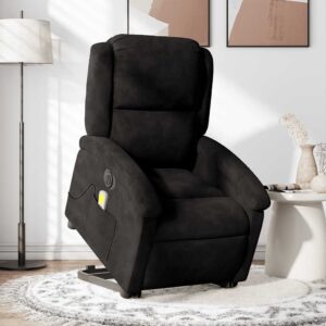 vidaXL massagestol med løftefunktion velour sort