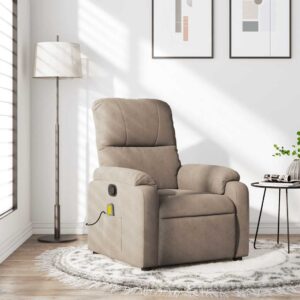 vidaXL massagestol mikrofiberstof gråbrun