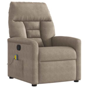 vidaXL massagestol mikrofiberstof gråbrun