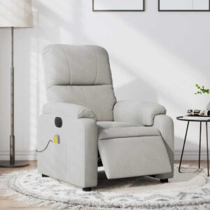 vidaXL massagestol mikrofiberstof lysegrå