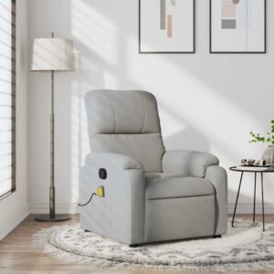 vidaXL massagestol mikrofiberstof lysegrå