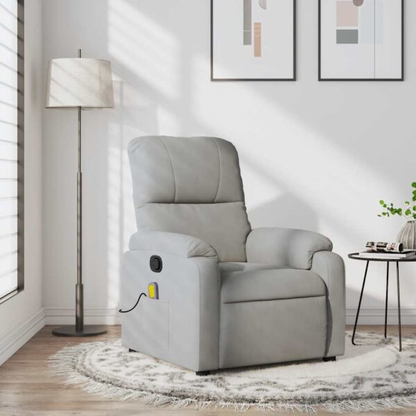 vidaXL massagestol mikrofiberstof lysegrå