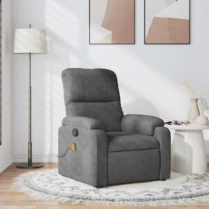 vidaXL massagestol mikrofiberstof mørkegrå
