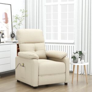 vidaXL massagestol stof cremefarvet