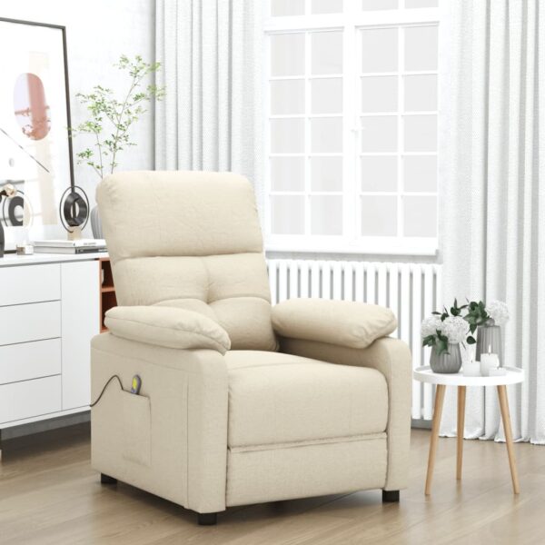 vidaXL massagestol stof cremefarvet
