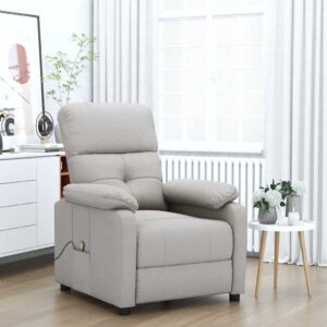 vidaXL massagestol stof gråbrun
