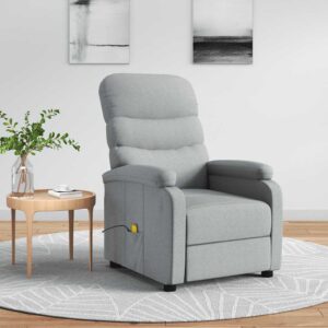 vidaXL massagestol stof lysegrå
