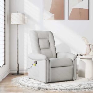 vidaXL massagestol stof skygrå