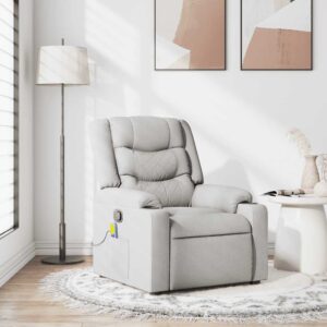 vidaXL massagestol stof skygrå