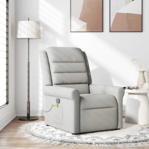 vidaXL massagestol stof skygrå