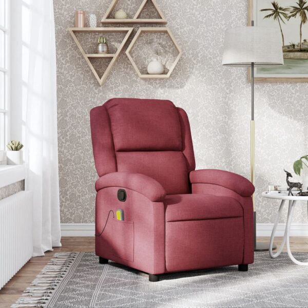 vidaXL massagestol stof vinrød
