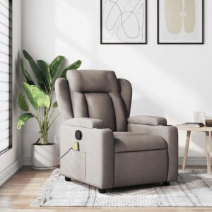 vidaXL massagestol taupe stof