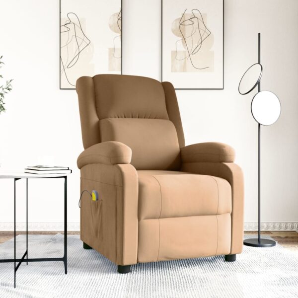 vidaXL massagestol velour brun