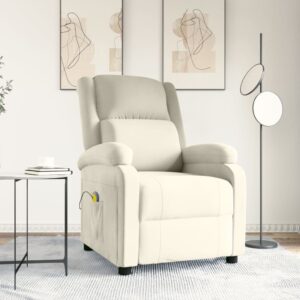 vidaXL massagestol velour cremefarvet