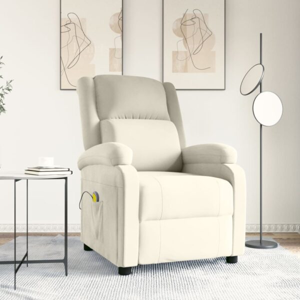 vidaXL massagestol velour cremefarvet