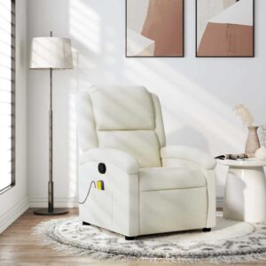 vidaXL massagestol velour cremefarvet