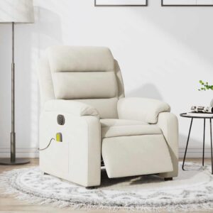 vidaXL massagestol velour cremefarvet