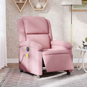vidaXL massagestol velour lyserød