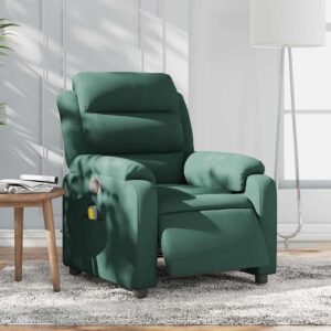 vidaXL massagestol velour mørkegrøn