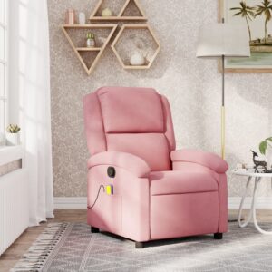 vidaXL massagestol velour pink